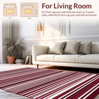Modern Striped Burgundy Ivory Rug