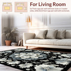 Elegant Gray Floral Pattern Rug