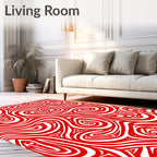 Crimson Ribbon Flow Rug