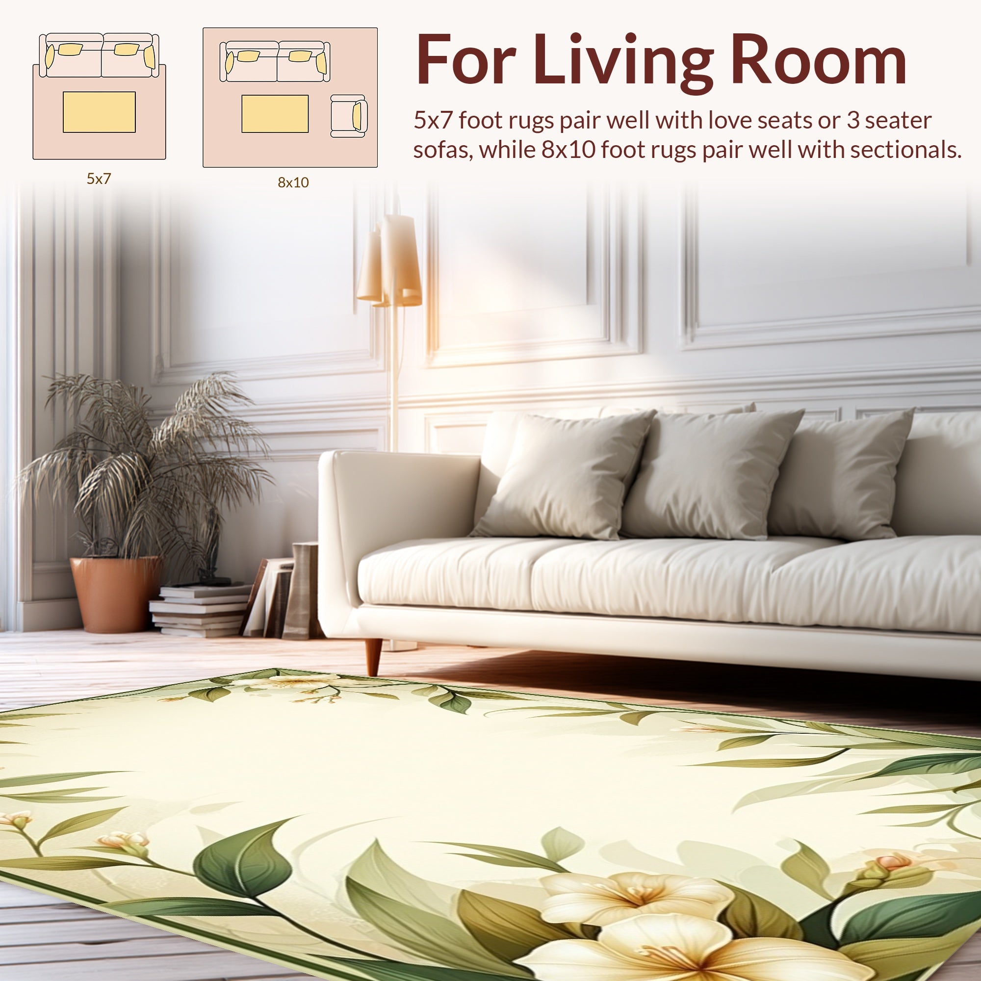 Botanical Floral Vintage Frame Rug
