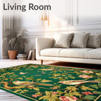 Birds and Blossoms Nature Pattern Rug