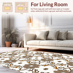Brown Floral Vine Art Nuevo Pattern Rug