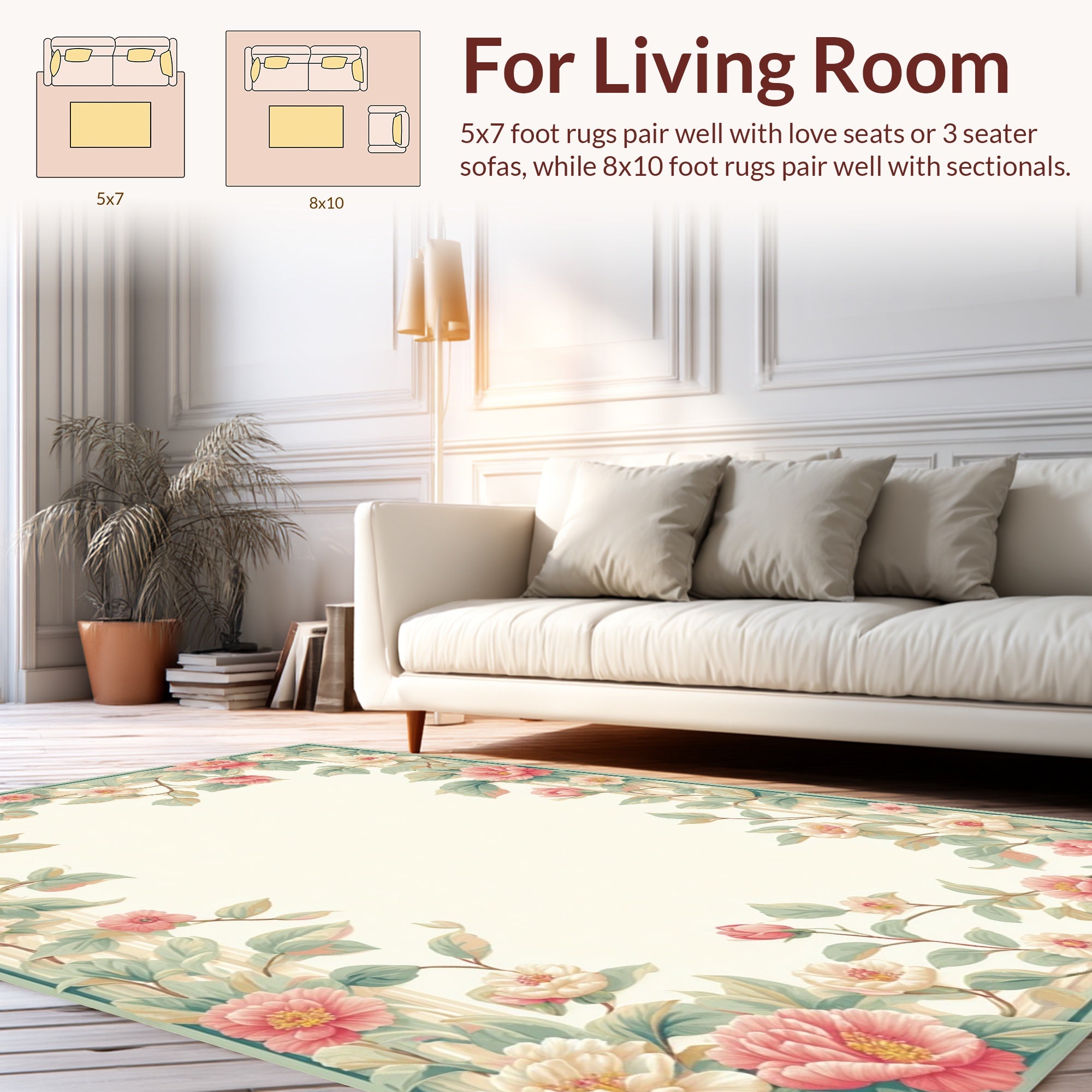 Vintage Floral Garden Vine Rug