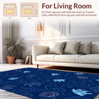 Oceanic Abstract Fish Leaves Rug