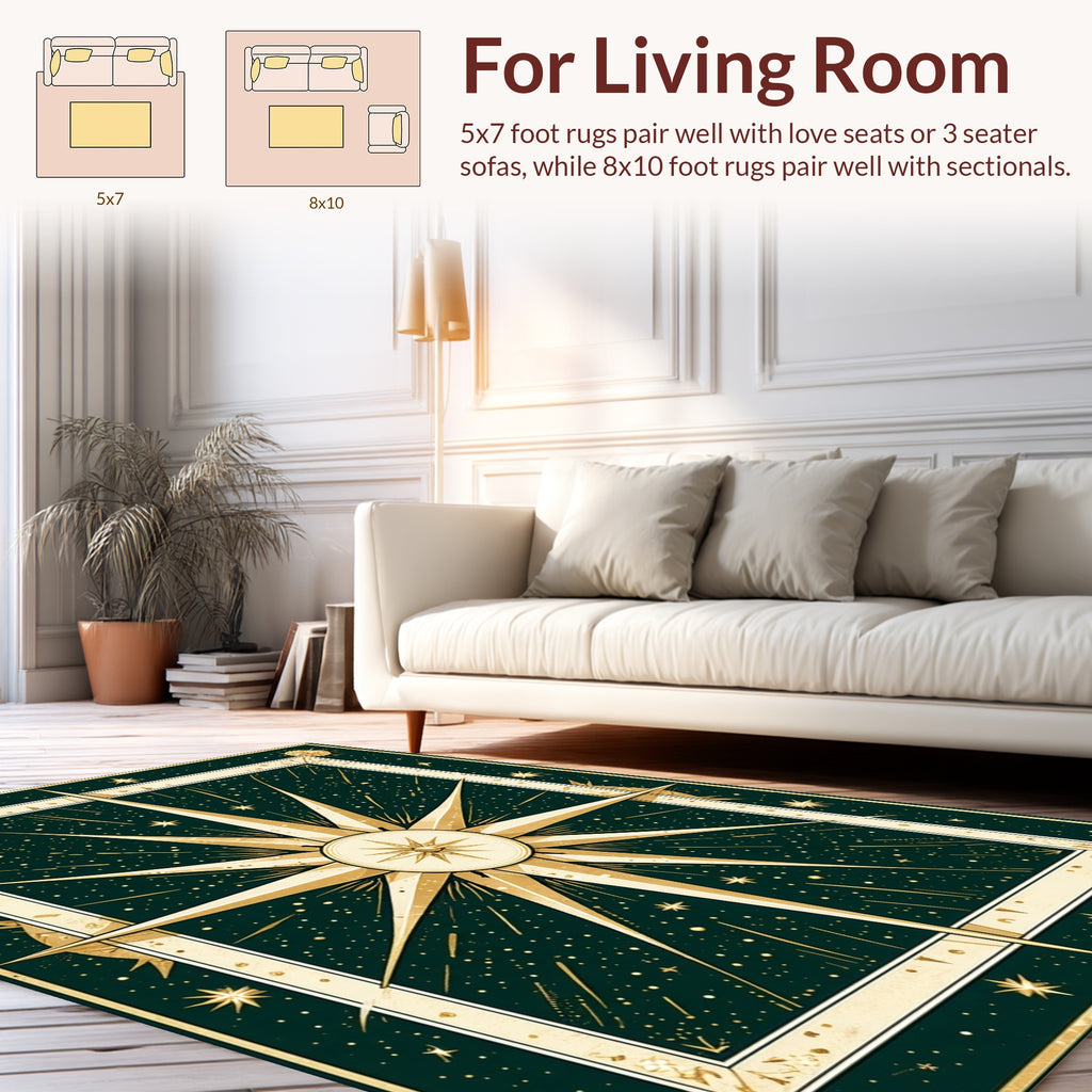 Celestial Starburst Geometric Pattern Rug