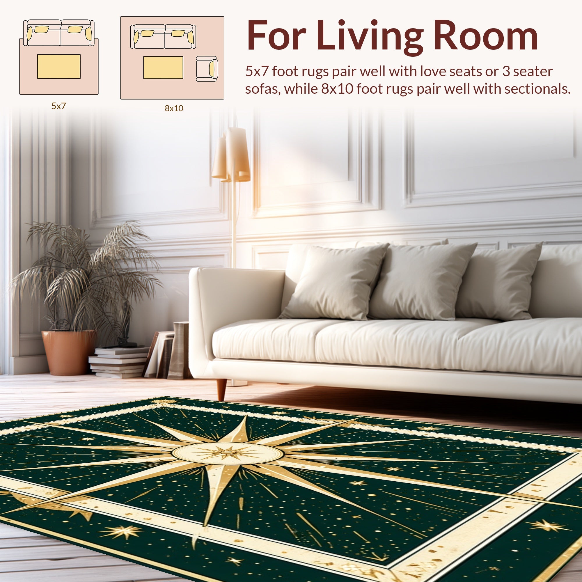 Celestial Starburst Geometric Pattern Rug