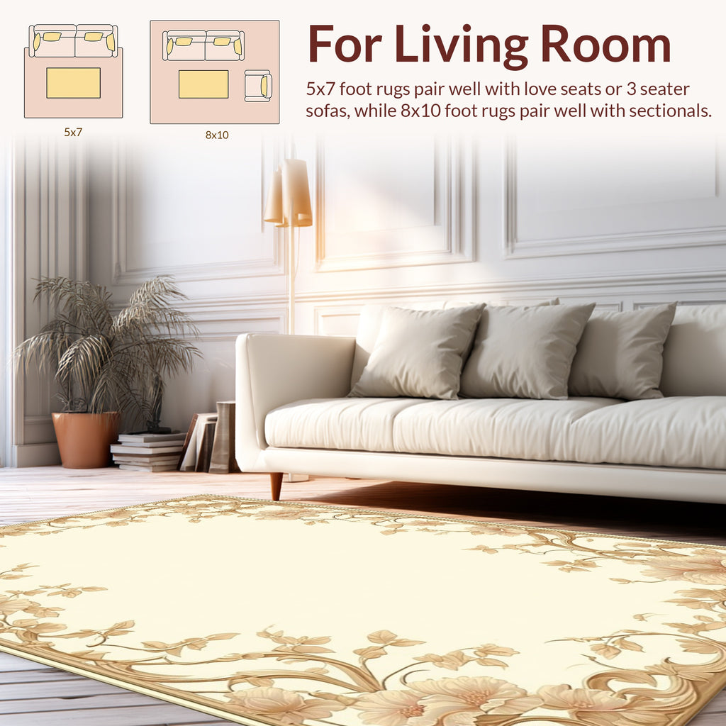 Floral Vine Scroll Pattern Rug