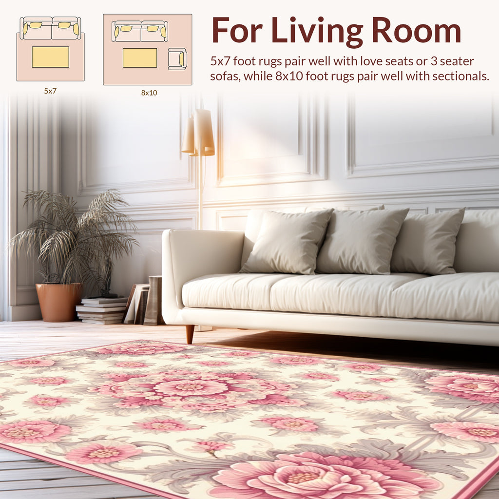 Ornate Floral Mandala Design Rug