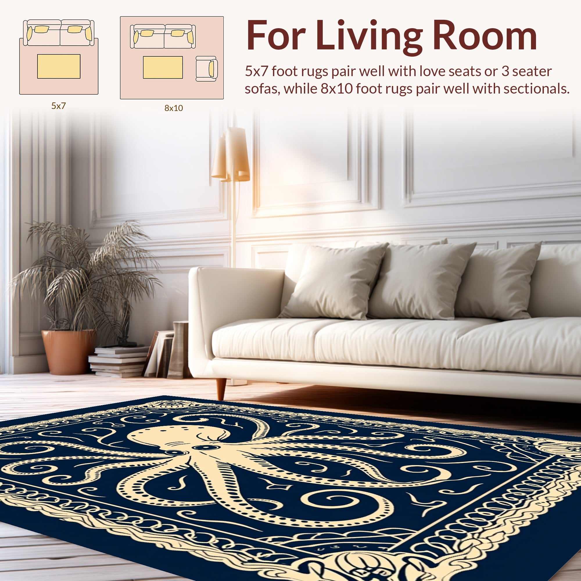 Classic Octopus Ornate Design Rug