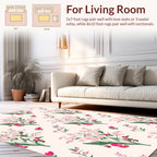 Floral Bouquet Pattern Vivid Pink Rug