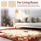 Red Birds Cherry Blossoms Design Rug