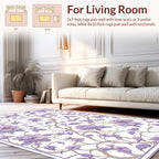 Lavender Floral Vine Pattern Rug