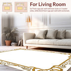 Art Nouveau Gold Floral Border Design Rug