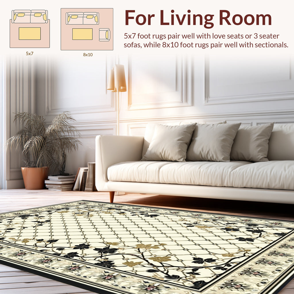 Classic Floral Lattice Design Rug