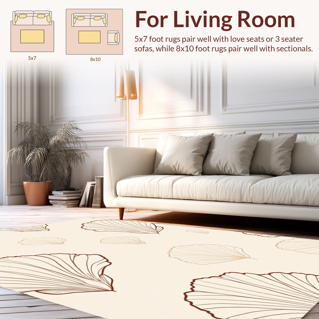 Organic Shell Lineart Pattern Rug