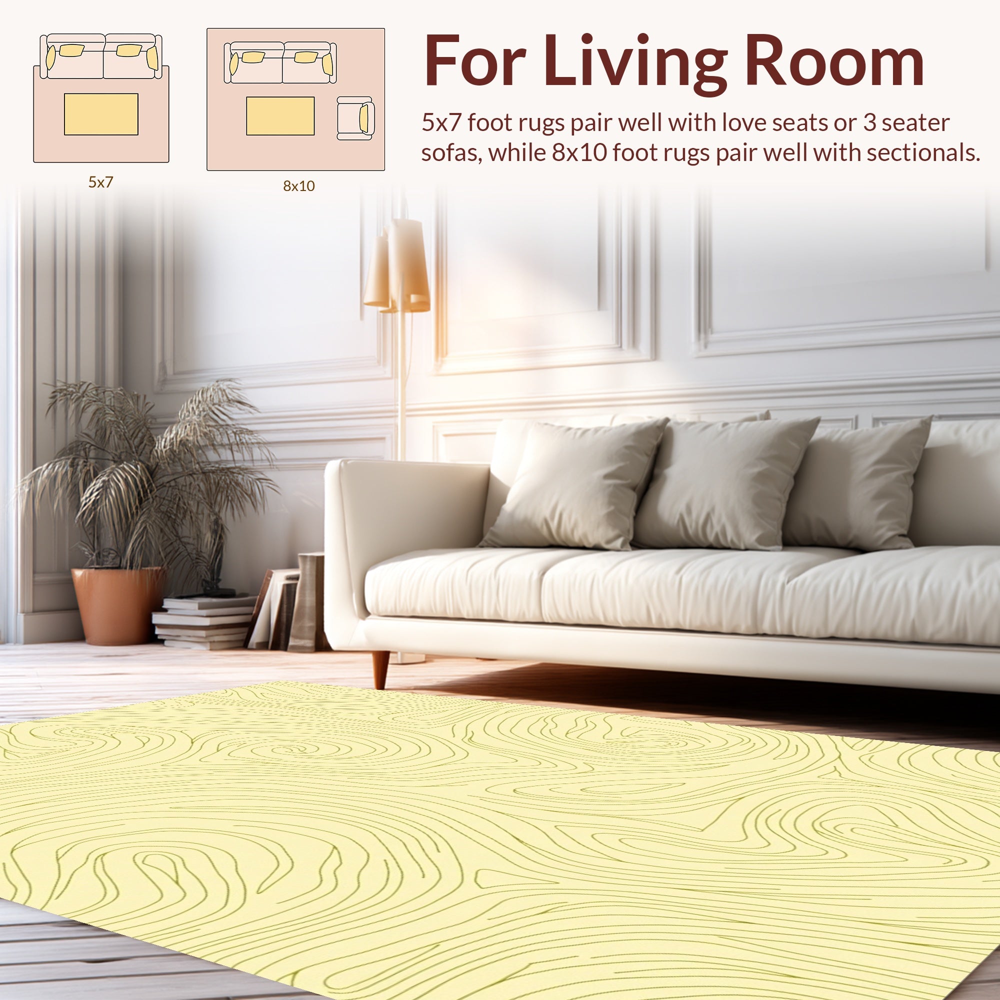 Abstract Swirl Contour Pattern Rug