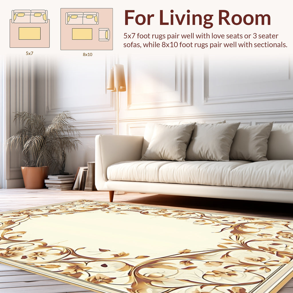 Rich Floral Swirls in Warm Tones Rug