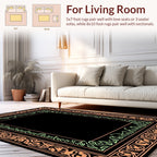 Vintage Floral Leaf Border Design Rug
