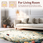 Birds and Blossoms Garden Scene Rug