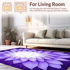 Purple Floral Petal Layered Design Rug