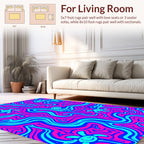 Pink Blue Wavy Turtle Pattern Rug