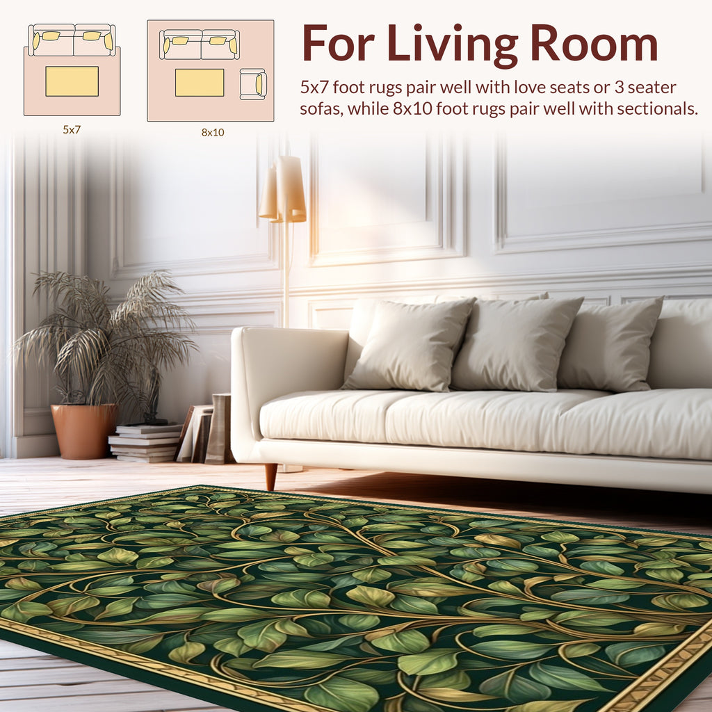 Art Nouveau Botanical Vines Pattern Rug