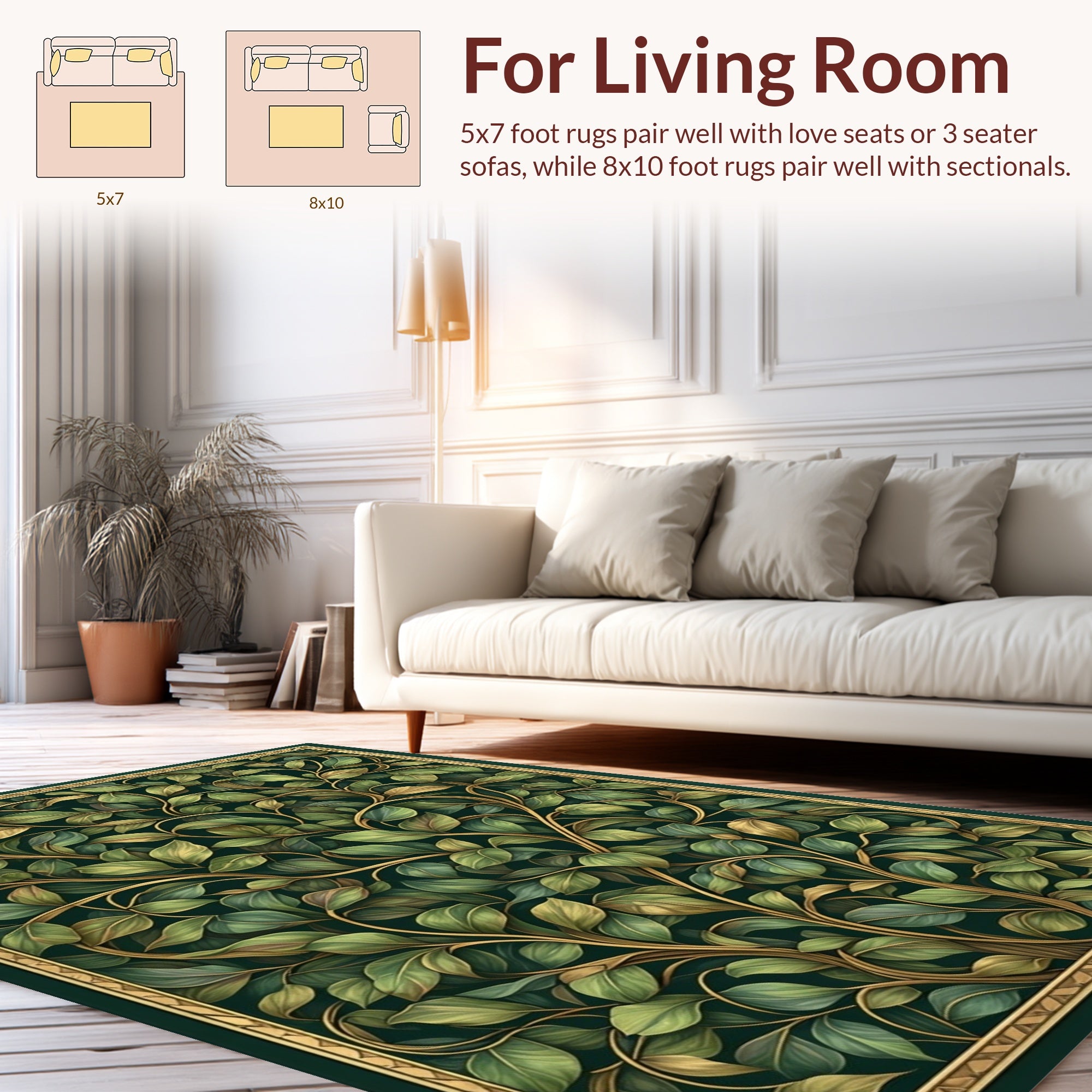 Art Nouveau Botanical Vines Pattern Rug