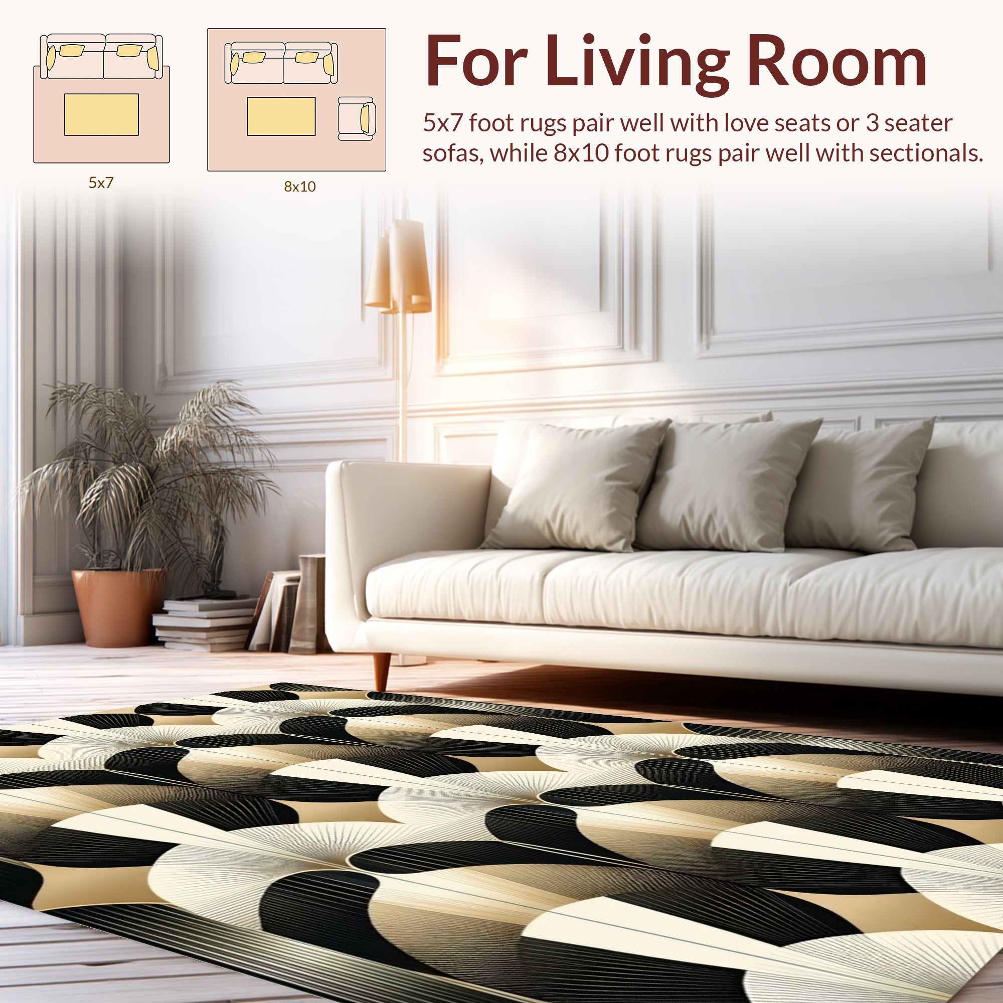 Glamorous Fan Art Deco Pattern Rug