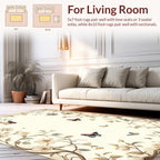 Whimsical Floral Butterfly Vine Art Rug