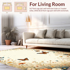 Floral Butterfly Meadow Whimsical Design Rug