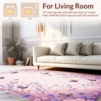 Whimsical Butterfly Floral Garden Design Rug