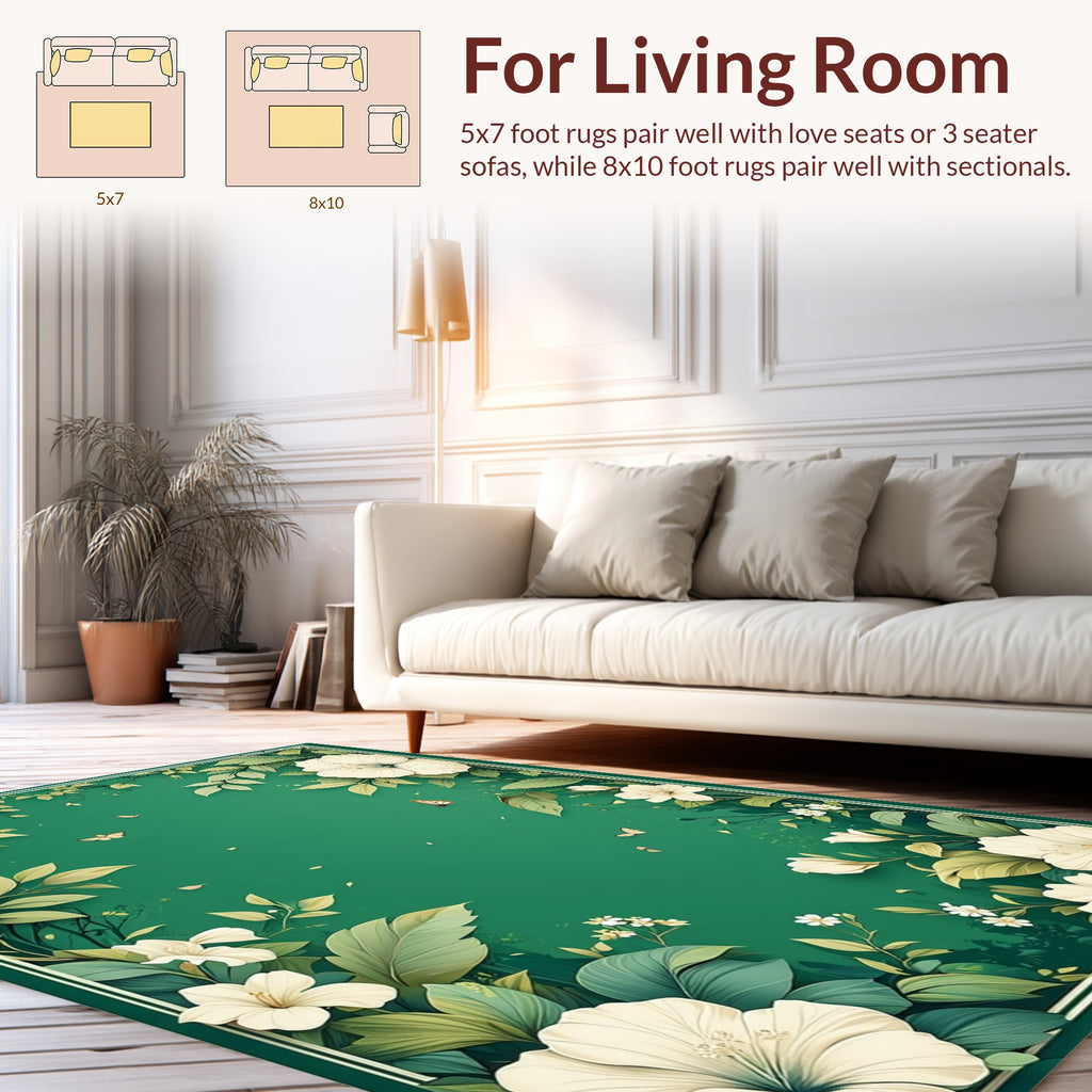 Lush Garden Floral Butterfly Design Rug