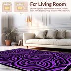 Vibrant Purple Swirl Abstract Design Rug