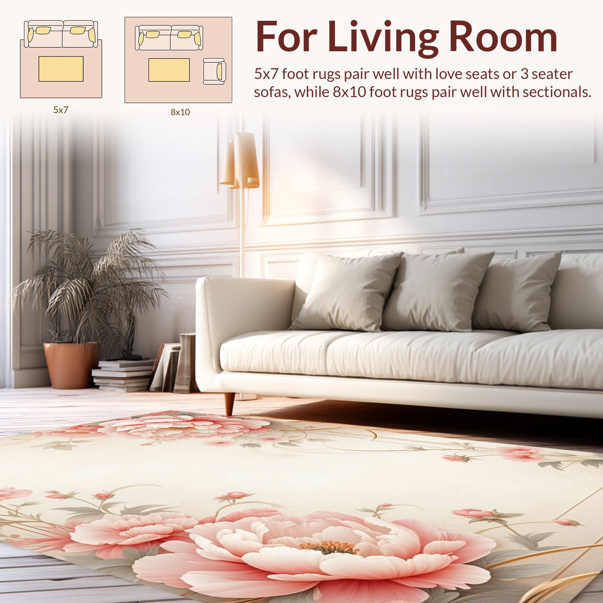 Cream Floral Blossom Delight Rug