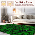Lush Green Leaf and Berry Pattern Rug