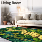 Lush Tropical Garden Stone Path Rug