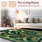 Elegant Lily Fern Botanical Art Rug