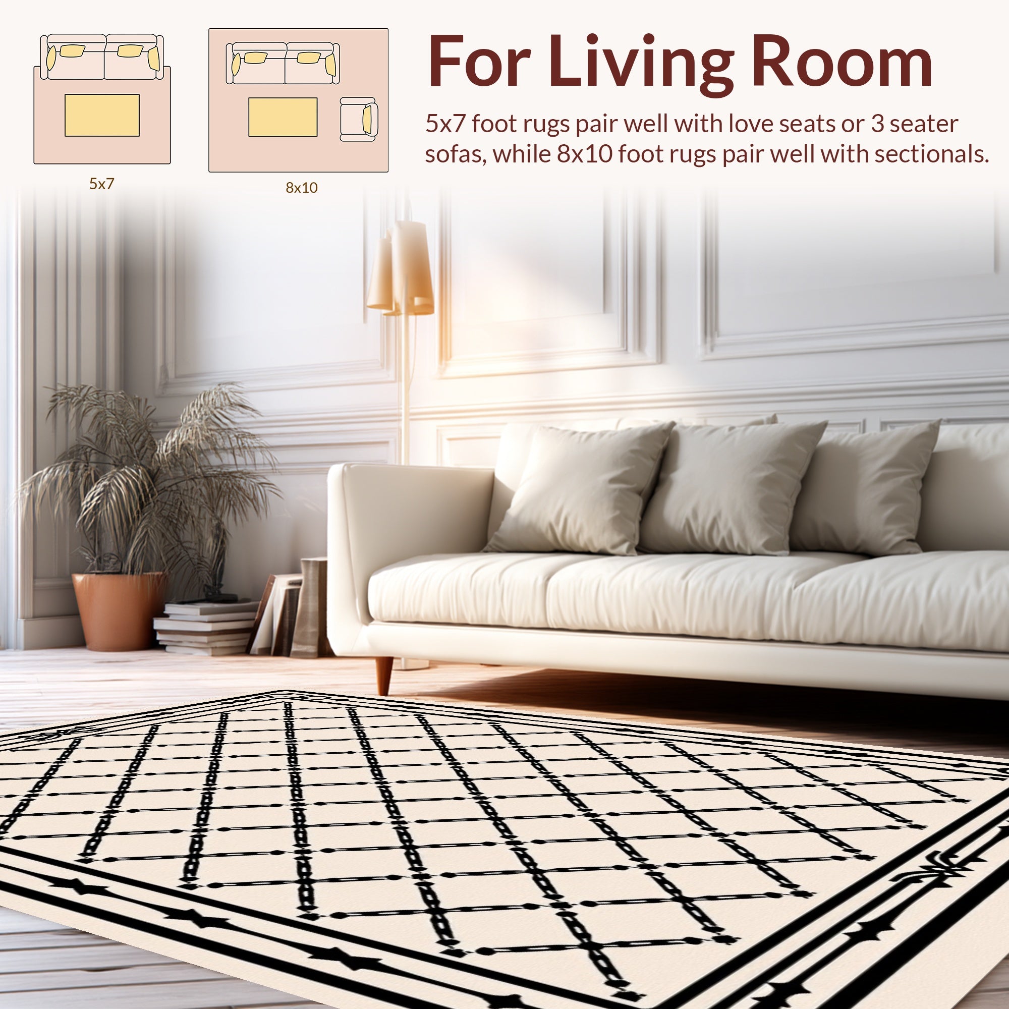 Classic Lattice Border Design Rug