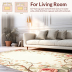 Romantic Pink Rose Vine Pattern Rug