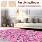 Whimsical Pink Swirl Abstract Pattern Rug