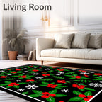 Holiday Holly Berry Snowflake Garden Rug