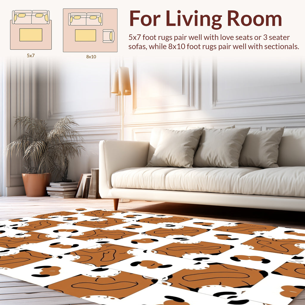 Bold Abstract Croissant Checkerboard Rug