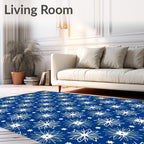 White Starburst Geometric Repeating Medallion Rug