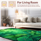 Lush Jungle Leafy Tropical Print Rug