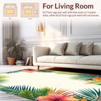 Vibrant Tropical Floral Palm Leaf Rug