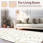 Abstract Swirls on White Background Rug