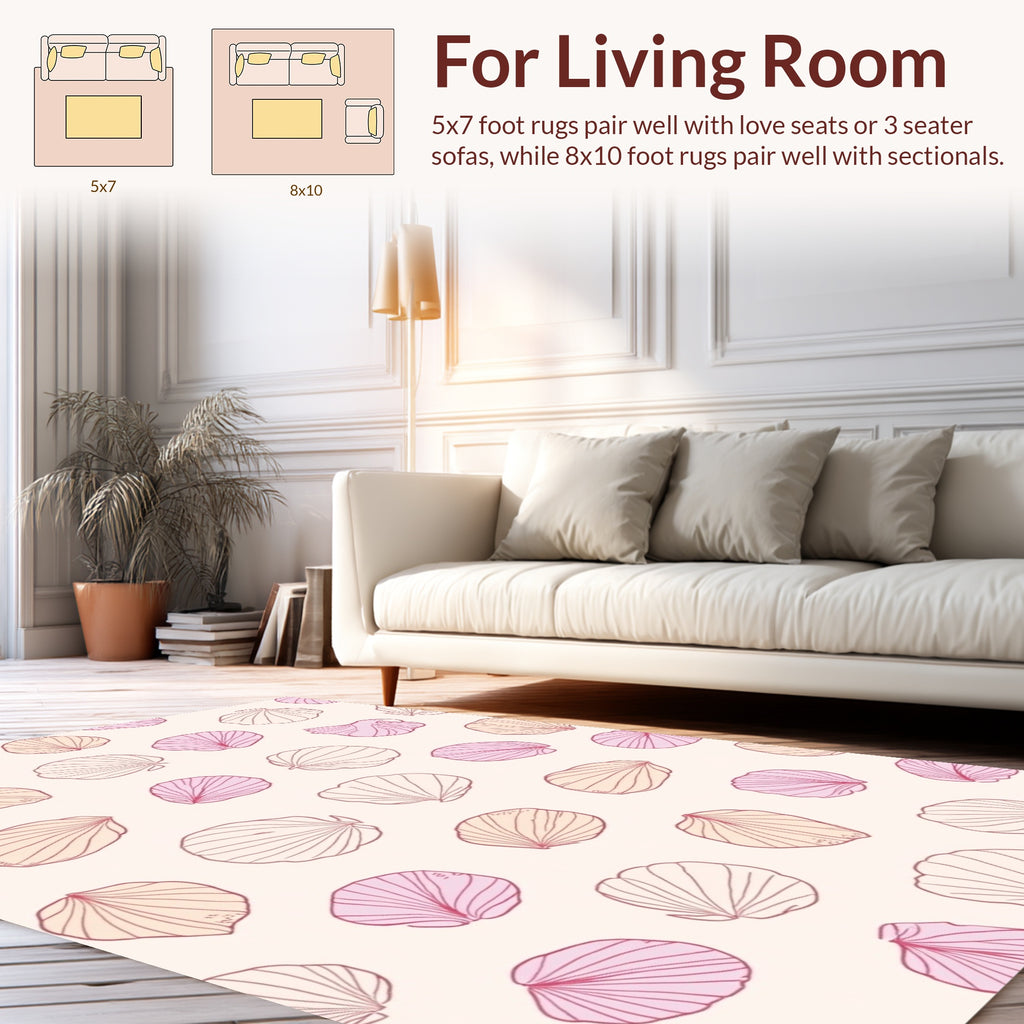 Scallop Shell Pattern In Pastel Tones Rug