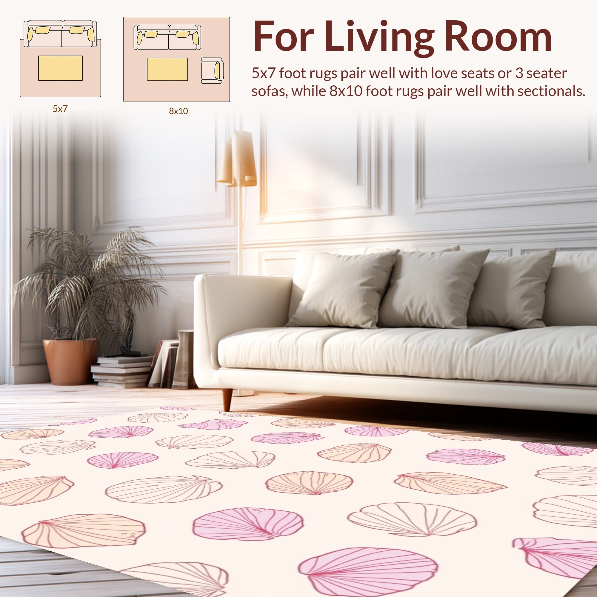 Scallop Shell Pattern In Pastel Tones Rug
