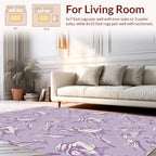 Whimsical Feather Floral Pattern Design Rug