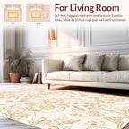 Whimsical Floral Sketch Pattern Rug